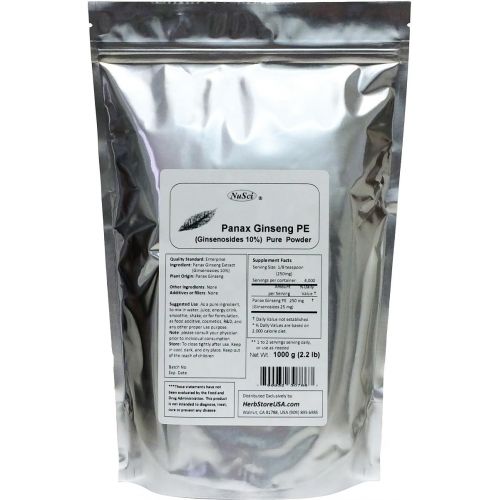 NuSci Panax Ginseng Extract Powder, Standardized 10% Ginsenosides, Energy & Vitality (1000 grams (2.2 lb))