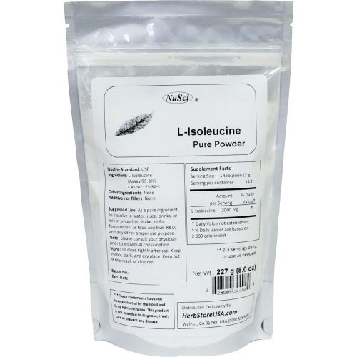  NuSci L-Leucine Pure Powder Leucine BCAA complies with USP Quality Standard (1000 grams (2.2 lb))
