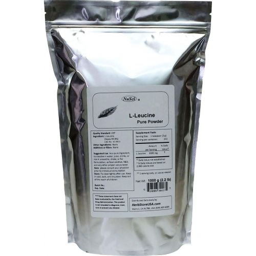  NuSci L-Leucine Pure Powder Leucine BCAA complies with USP Quality Standard (1000 grams (2.2 lb))