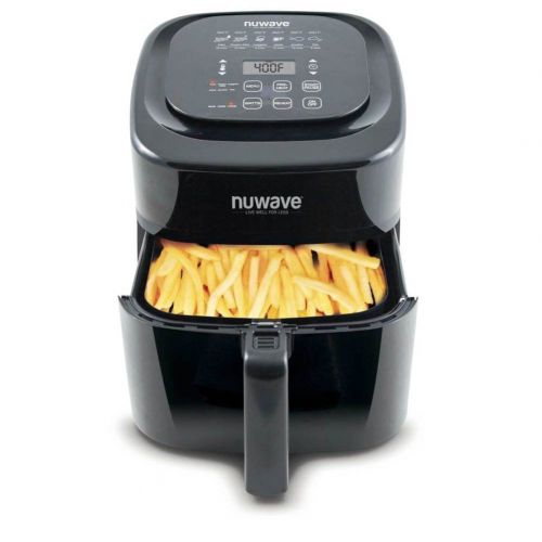  NuWave Nuwave 6 qt Brio Air Fryer w Delux Accessory Kit, rever. rack, baking pan, 30 recipes