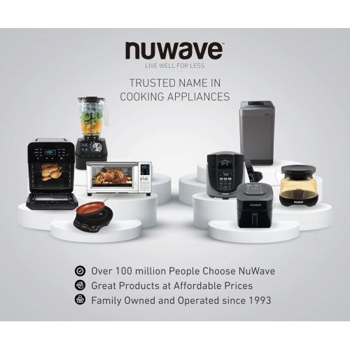  NUWAVE Double Precision Induction Cooktop, Portable, Powerful with 2 Large 8” Heating Coils, 94 Temperature Settings from 100°F to 575°F in 5°F Increments, 2 ? 11.5” Heat-Resistant