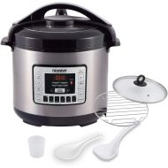 NUWAVE Nutri-pot 8-Quart Digital Pressure Cooker with Sure-Lock Safety System; Dishwasher-Safe Non-Stick Inner Pot; Glass Lid for Slow Cooking; Cooking Rack, 11 Pre-Programmed Pres