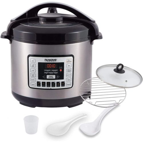  NUWAVE Nutri-pot 8-Quart Digital Pressure Cooker with Sure-Lock Safety System; Dishwasher-Safe Non-Stick Inner Pot; Glass Lid for Slow Cooking; Cooking Rack, 11 Pre-Programmed Pres