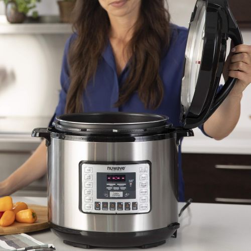  NUWAVE Nutri-pot 8-Quart Digital Pressure Cooker with Sure-Lock Safety System; Dishwasher-Safe Non-Stick Inner Pot; Glass Lid for Slow Cooking; Cooking Rack, 11 Pre-Programmed Pres