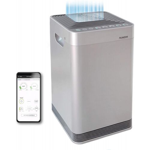  NuWave OxyPure Large Area Smart Air Purifier - Capture and Eliminate Smoke, Dust, Pollen, Mold, Pet Dander, Allergens, Lead, Formaldehyde, Gases, Bacteria, VOCs & Germs - NuWave Ai