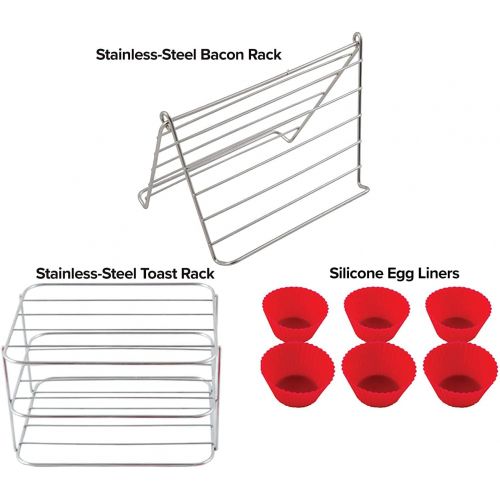  NUWAVE 6 QT Air Fryer Accessories 6 Silicone Egg Liners, a Stainless Steel Toaster Rack and a Stainless Steel Bacon Rack (Breakfast Kit)