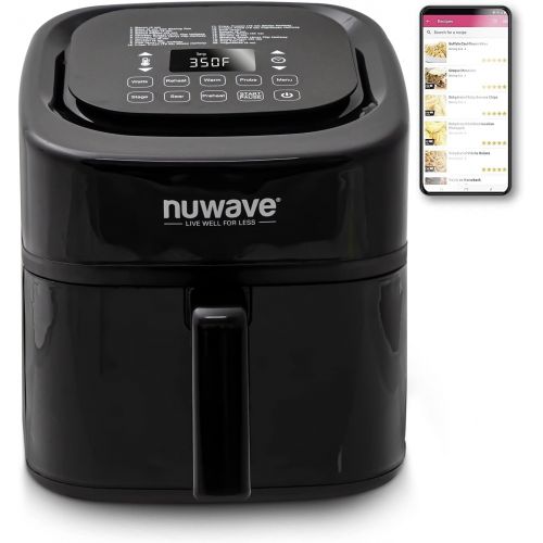  NuWave 8-Quart 6-in-1 Brio Healthy Smart Digital Air Fryer with One-Touch Digital Controls, Integrated Digital Temperature Probe & Advanced Cooking Functions