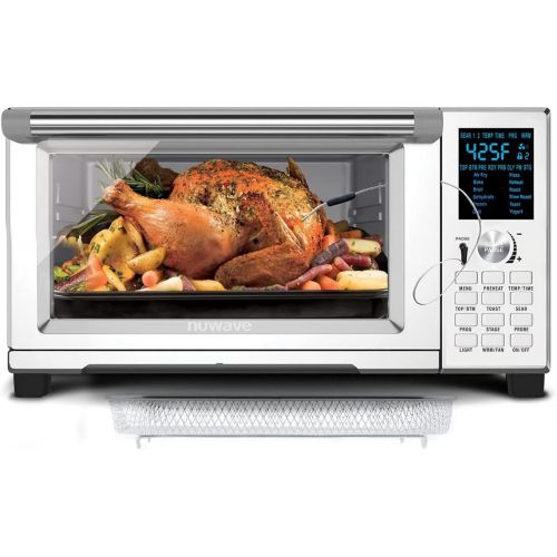  NUWAVE BRAVO XL 30-Quart Convection Oven with Flavor Infusion Technology with Integrated Digital Temperature Probe; 12 Presets; 3 Fan Speeds; 5-Quartz Heating Elements