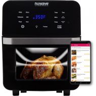 NUWAVE Brio Air Fryer Smart Oven, 15.5-Qt X-Large Family Size, Countertop Convection Rotisserie Grill Combo, Non-Stick Drip Tray, Stainless Steel Rotisserie Basket.