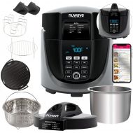 NuWave Duet Pressure Cooker, Air Fryer & Grill Combo Cooker with Removable Pressure and Air Fry Lids, 6qt Stainless Steel Pot, 4qt Stainless Steel