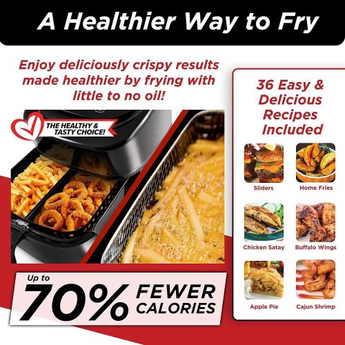  Nuwave Brio 6-Quart Digital Air Fryer Including Non-Stick Baking Pan and Stainless-Steel Cooking Rack (6-Quart + Gourmet Kit)