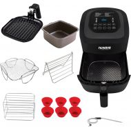 [아마존베스트]NuWave Brio 6-Quart Healthy Digital Air Fryer with One-Touch Digital Controls, Integrated Digital Temperature Probe, Advanced Cooking Functions, Removable Divider Insert & Grill Pl