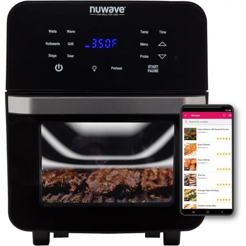  [아마존베스트]NUWAVE BRIO 14-Quart Large Capacity Air Fryer Oven with Digital Touch Screen Controls and Integrated Digital Temperature Probe; 2 Heavy-Duty NEVER-RUST Stainless Steel Mesh Racks G