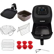 [아마존베스트]NuWave Brio 6-Quart Healthy Digital Air Fryer with One-Touch Digital Controls, Integrated Digital Temperature Probe, Advanced Cooking Functions, Removable Divider Insert & Grill Pl