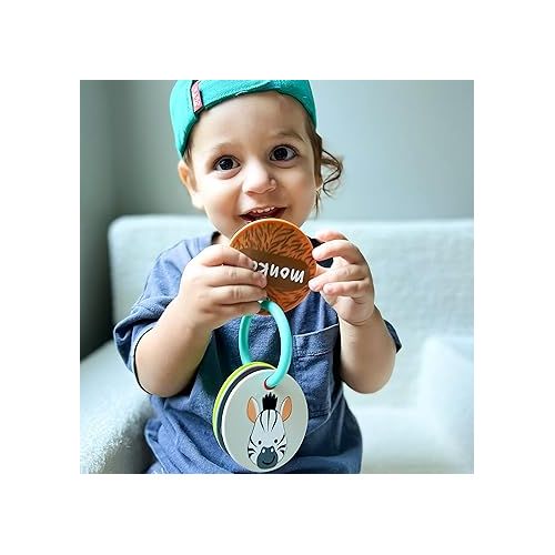  Nuby Silicone Double Sided Animal Flash Cards & Interactive Teether - 3+ Months Multicolor