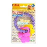 Nuby Chewy Charms Silicone Teether with Coral Unicorn, 1 Count (Pack of 1)