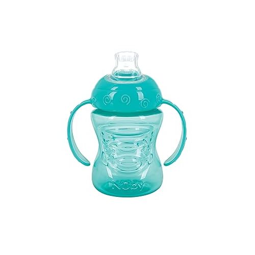  Nuby 2-Pack Two-Handle No-Spill Super Spout Grip N' Sip Cup, 8 Ounce, Colors May Vary