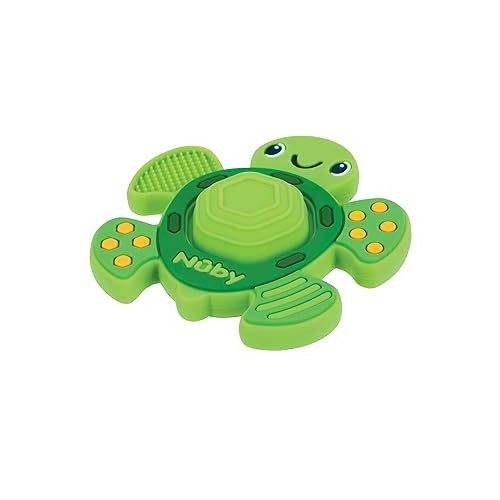  Nuby Teethe N' Pop Sensory Play Teether - BPA-Free Baby Teething Toy - 3+ Months - Turtle