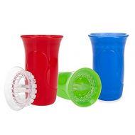 Nuby 3-Piece No-Spill Sippy Cup with 360 Smart Edge Silicone Rim - (3-Pack) 10 oz - Multicolor