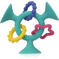 Nuby Silly Three Prong Interactive Suction Toy with Colorful Rings, Aqua