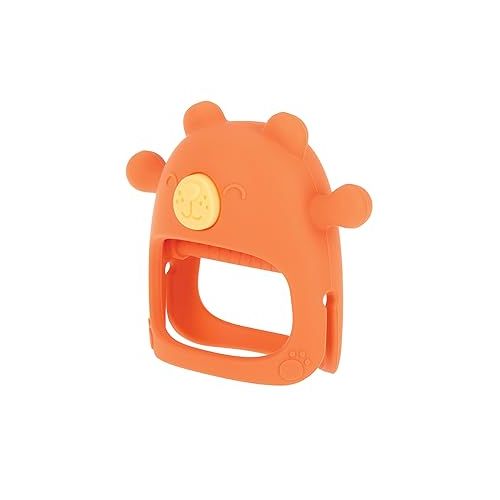  Nuby Silicone Wrist Teething Mitten - Baby Teether Ring - 3+ Months - Coral Bear