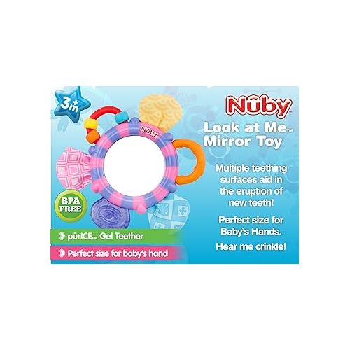  Nuby Look-at-Me Mirror Teether Toy, Colors May Vary