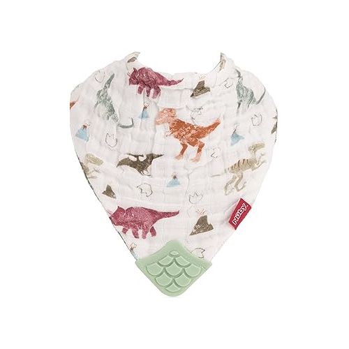  Nuby Baby Bibs - 3 Pc Muslin Bibs - Reversible 100% Natural Cotton Teething Bib - Baby Bibs For Girls And Boys, Baby Essentials