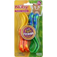 Nuby Fun Feeding Spoons & Forks 2-Pack - yellow/green, one size