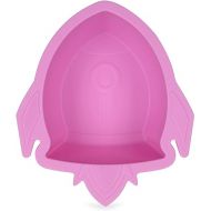 Nuby Sure Grip Silicone Rocket Bowl with Non Slip Base, 6m+, Pink