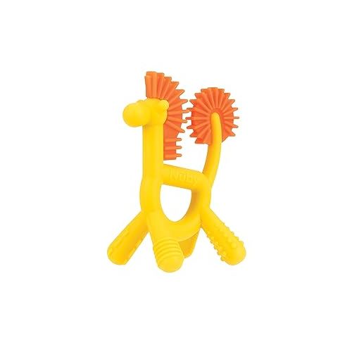  Nuby Silicone Geo Zoos Teether - Giraffe Teething Toy for Babies 3+ Months - Soothes and Massages Sore Gums