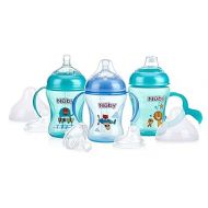 Nuby Non-Drip 3-Stage Nurser with Wide Neck - Bottle to Sippy Cup - (3-Pack) 11 Oz - 3+ Months