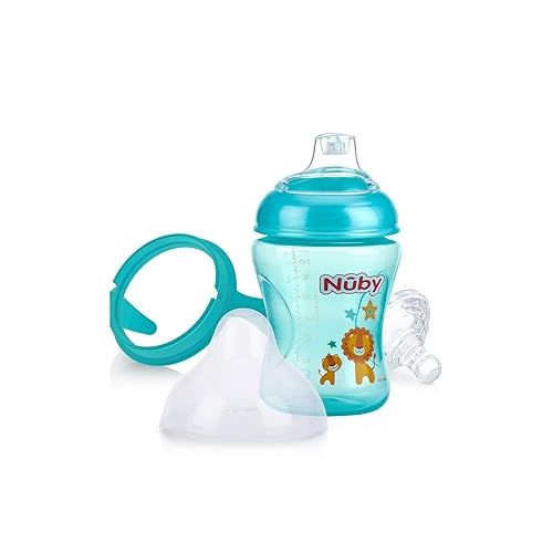  Nuby Non-Drip 3-Stage Nurser with Wide Neck - Bottle to Sippy Cup - (3-Pack) 11 Oz - 3+ Months