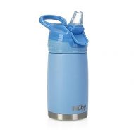 Nuby Thirsty Kids No Spill Flip-It Reflex Stainless Steel Travel Cup or Water Bottle - 10 Oz - 18+ Months - Blue