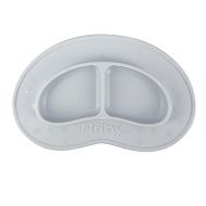 Nuby Sure Grip Miracle Mat 2-Section Plate - BPA-Free Toddler Suction Plate - 6+ Months - Gray