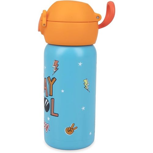  Nuby Thirsty Kids No Spill Flip-It Active Stainless Steel Travel Cup, 14 Oz, Stay Cool Print