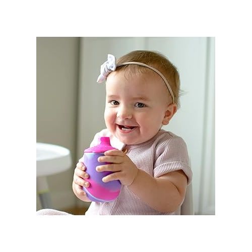  Nuby Silicone Tie-dye First Training Cup with Free Flow Soft Spout - 6oz, 6+ Months, Pink/Purple