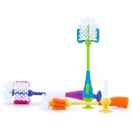Nuby 2-in-1 Bottle and Nipple Cleaning Brush with Suction Base, Colors May Vary