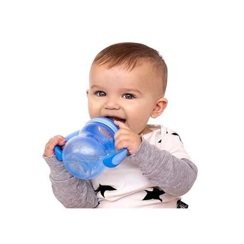  Nuby Non-Drip 3-Stage Wide Neck Bottle to Cup, 8 Ounce, Pack of 1 Cup, Colors May Vary