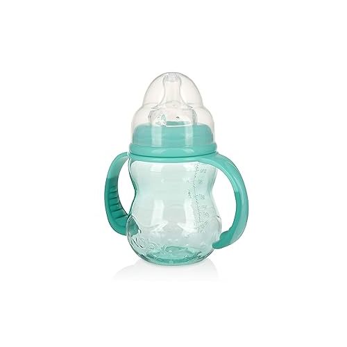  Nuby Non-Drip 3-Stage Wide Neck Bottle to Cup, 8 Ounce, Pack of 1 Cup, Colors May Vary