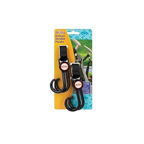  Nuby Double Stroller Hook, Adjustable Hook, Black