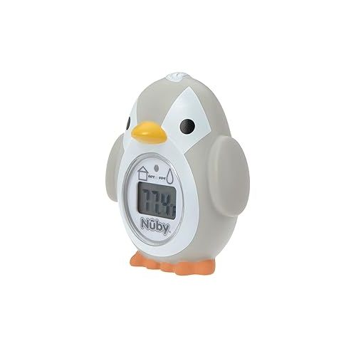  Nuby Bath and Room Digital Thermometer - Baby Thermometer for Safe and Cozy Bath and Room Temperatures - Penguin