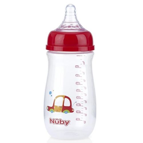  Nuby Tritan Wide Neck Non-Drip Bottles with Anti-Colic Air System: 9oz./ 270 Ml, 3 Pack, 3M+, Multi