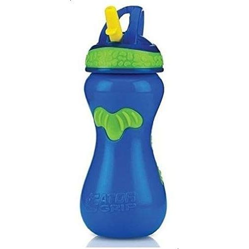  Nuby Flip-It Top Gator Grip Plastic Sipper, 15 Ounce, Colors May Vary