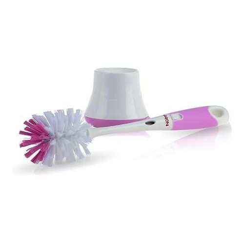  Nuby 2 in 1 Bottle and Nipple Brush with Stand, 1 Pack, Colors May Vary