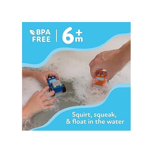  Nuby Squirt Wheels Baby Bath Toys - BPA Free Baby Essentials - 4-Count