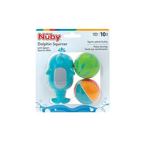  Nuby Dolphin Squirter with Splash Squirter Balls, BPA Free, 10+M