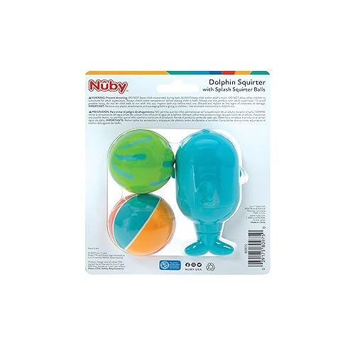  Nuby Dolphin Squirter with Splash Squirter Balls, BPA Free, 10+M