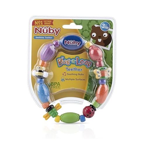  Nuby Bug-A-Loop Teether, Colors May Vary