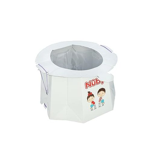  Nuby Disposable Travel Potty with Liner - Foldable and Portable Potty; Toddler Potty Essential for Camp, Trips, & Car Rides - Travel Potty for Toddler, 2 Pack