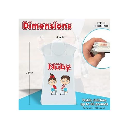 Nuby Disposable Travel Potty with Liner - Foldable and Portable Potty; Toddler Potty Essential for Camp, Trips, & Car Rides - Travel Potty for Toddler, 2 Pack